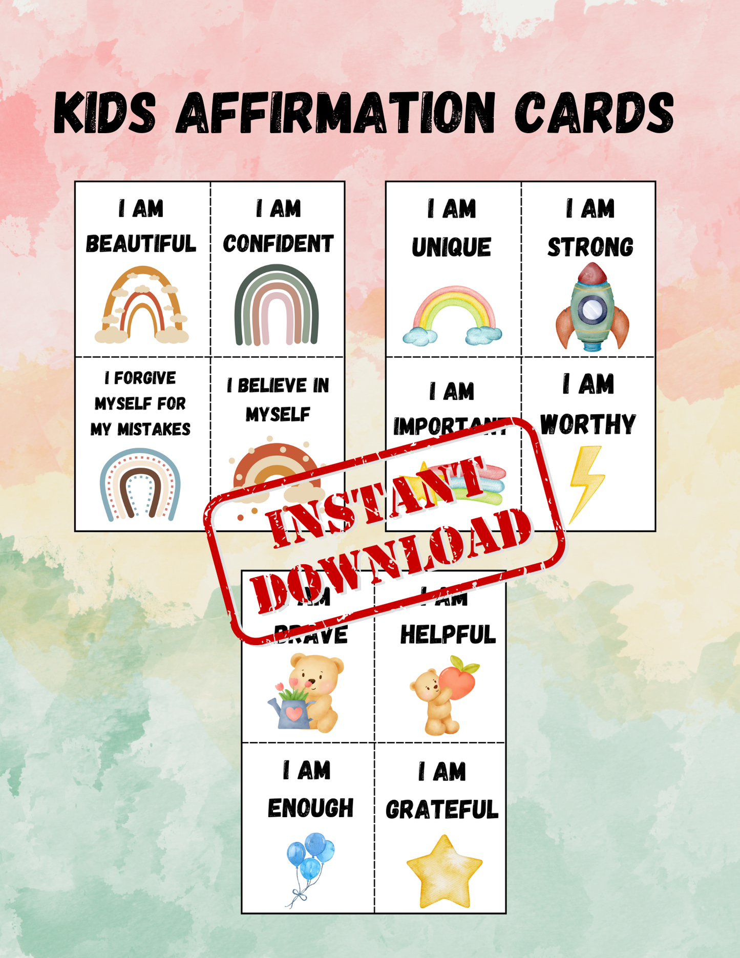 Kids Affirmation Card Set