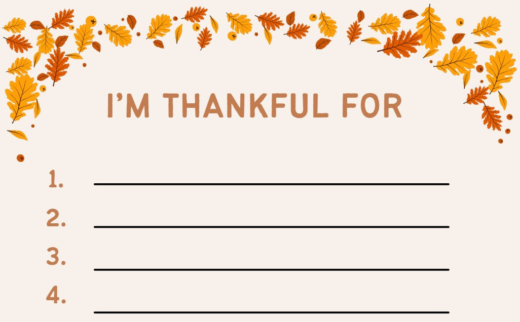 I'm Thankful For Printable, I'm Thankful For PDF, I'm Thankful For Sheet, I'm Thankful For List, Thanksgiving Activity, Thanksgiving Fun