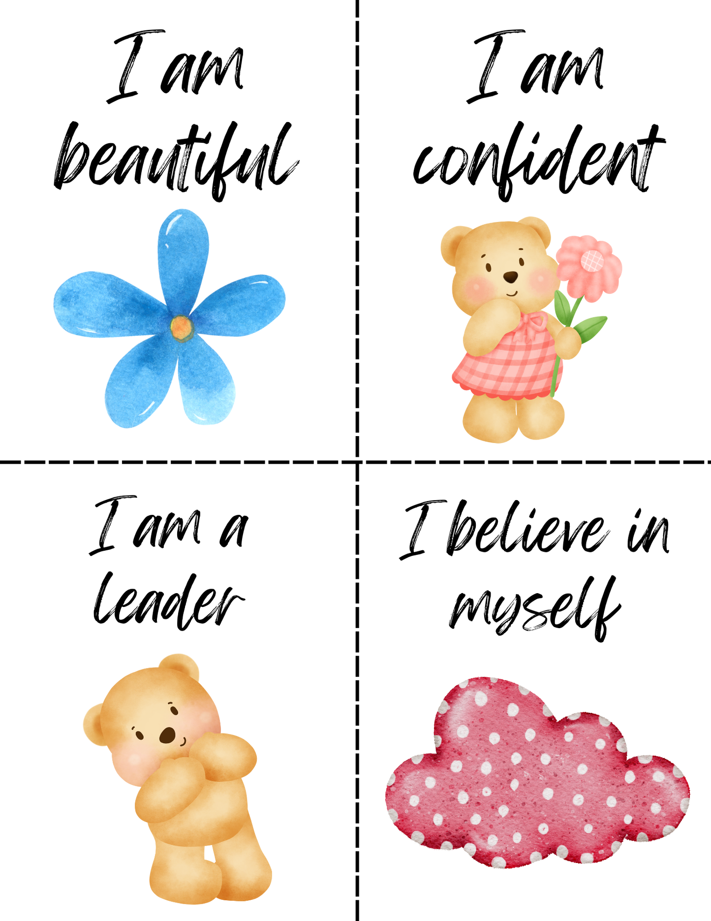 Kids Affirmation Cards, Printable Encouragement Cards, Lunch Box Notes, Growth Mindset and Mindfulness, Kids Motivation